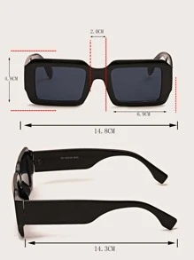 1 件男女通用方形 PC 镜框装饰太阳镜，适合日常生活休闲太阳镜沙滩配饰太阳镜夏季海滩度假、户外、旅行太阳镜