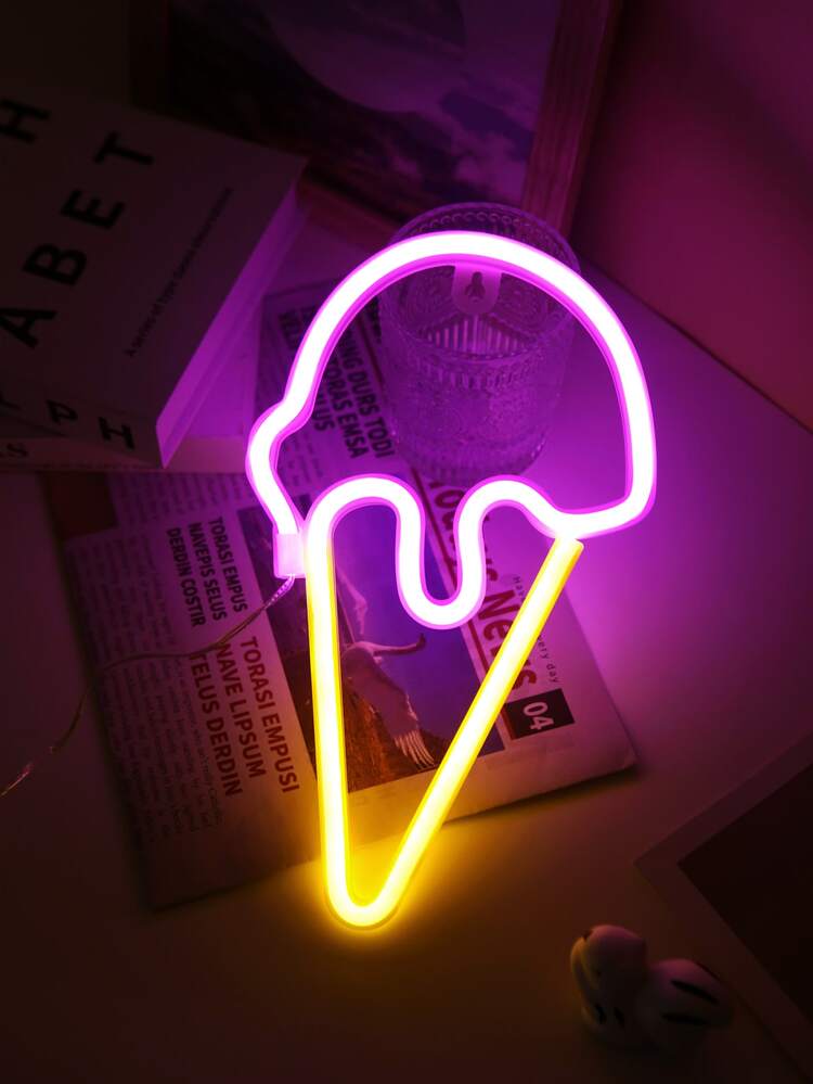 1pc Ice Cream Shaped Neon Light - Multicolor - View 1