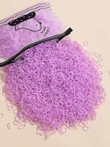 Niñas 4000 piezas Goma de pelo unicolor - Púrpura malva - Ver 1