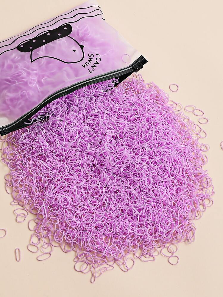 4000入組小女童素色髮圈 - 淡紫色 - 查看 1