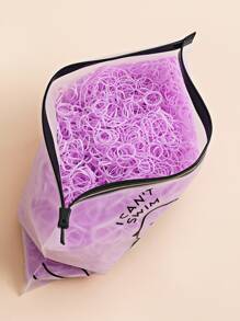 Niñas 4000 piezas Goma de pelo unicolor - Púrpura malva - Ver 2