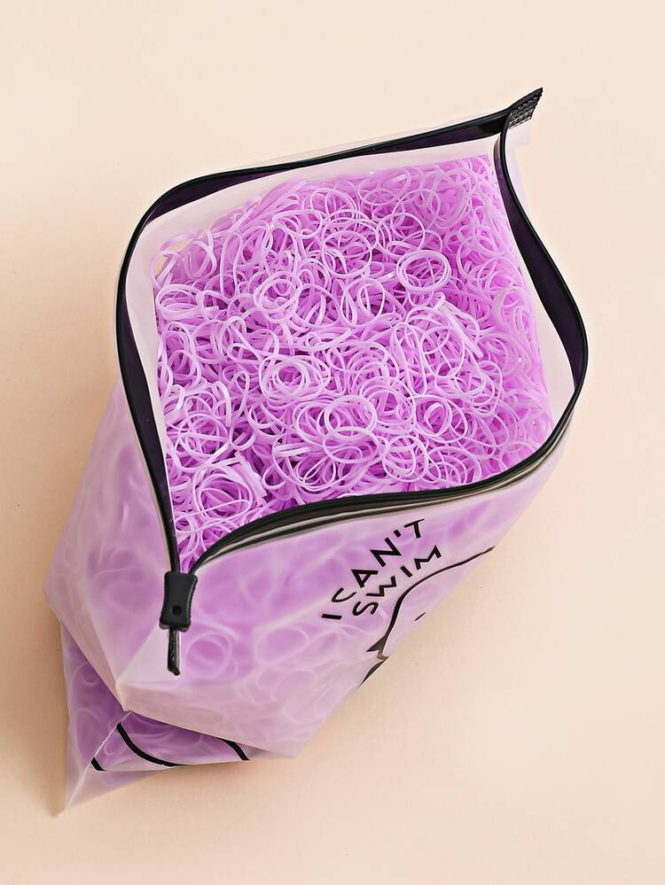 4000入組小女童素色髮圈 - 淡紫色 - 查看 2