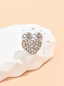 1入組魅力四射鋅合金水鑽愛心設計DIY吊墜適用於女士DIY首飾製作 - 彩色 - 查看 4