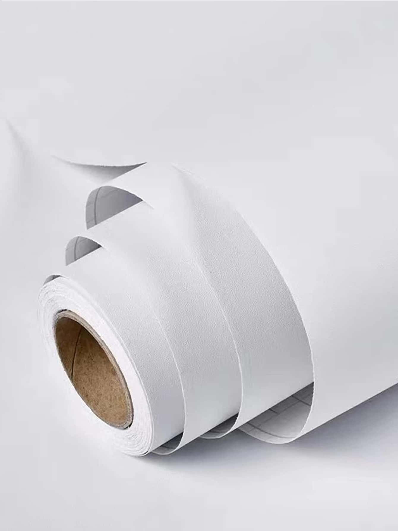 1卷素色自黏式牆紙 - 白色 - 查看 3