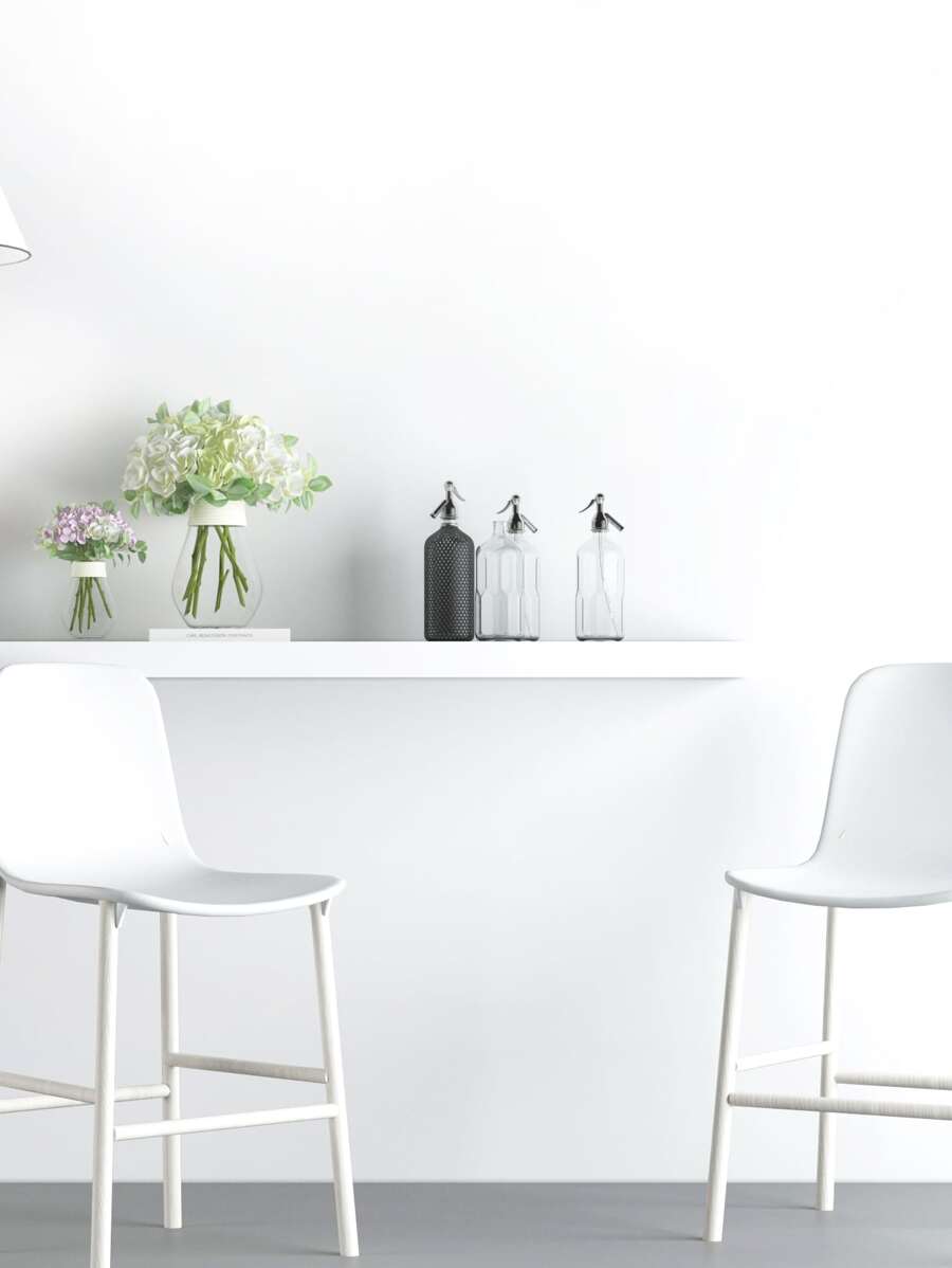 1卷素色自黏式牆紙 - 白色 - 查看 1