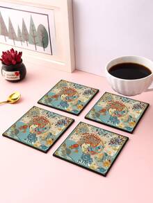 1 pieza Portavasos con estampado de figura - Multicolor - Ver 1