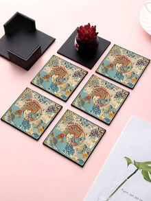 1 pieza Portavasos con estampado de figura - Multicolor - Ver 2