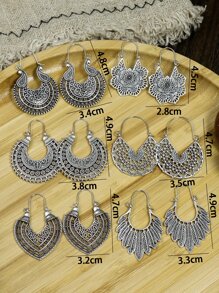 TopHanqi 6pairs Hollow Out Hoop Earrings