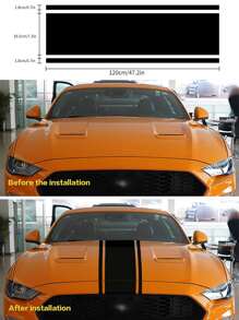 Car Hood Sticker, Personalized Hood Decal, Humorous Car Accessories For Men, Vehicle Video Game Sticker, Gag Gift For Car Enthusiasts, Christmas Decoration, Car Mirror & Bumper Decor Sticker & Decal, Cute Waterproof DIY Decor, Car Scratch Protection Film Glass Decal - Black - View 3