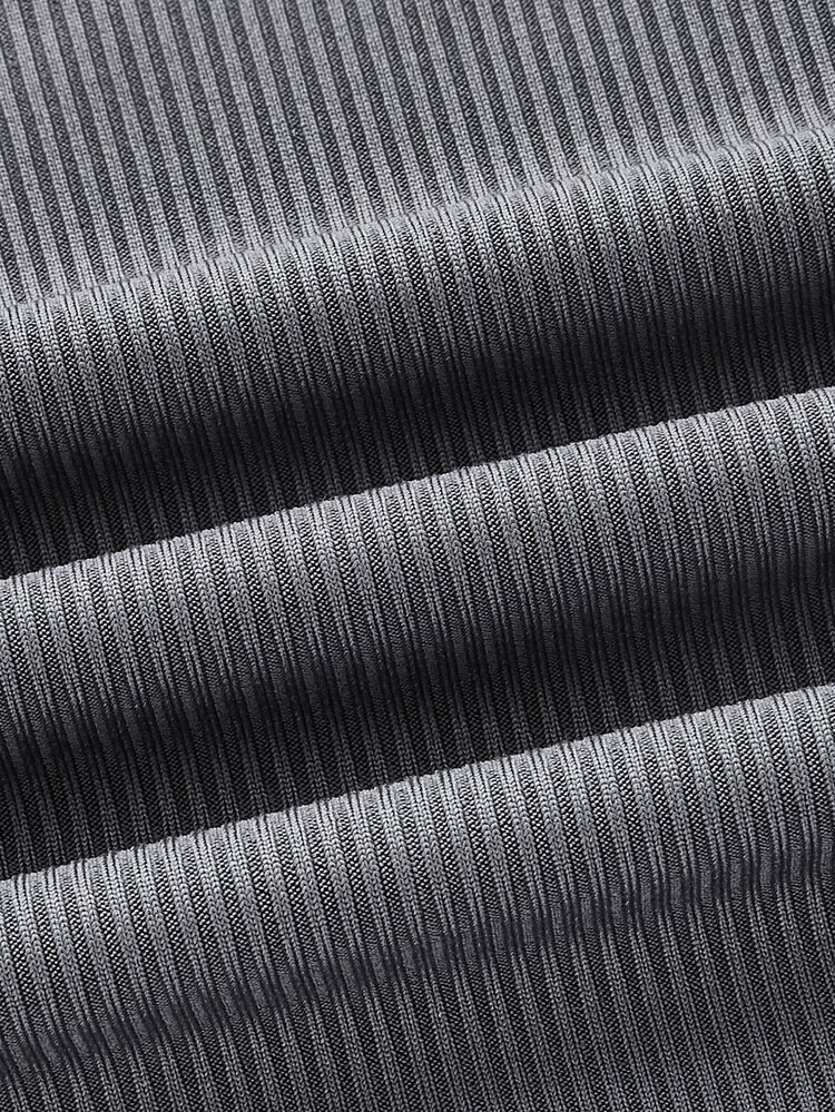 ROMWE Fairycore 骷髅頭圖案蕾絲拼接T恤 - 灰色 - 查看 3