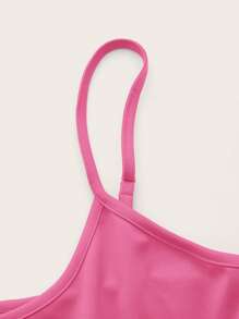 SHEIN MOD Solid Flare Hem Cami Dress - Pink - View 5