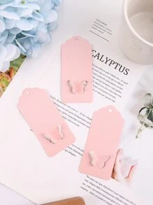 200/100 piezas Tarjetas de etiquetas de regalo con alas de mariposa huecas - Rosa - Ver 7