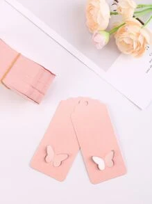 200/100 piezas Tarjetas de etiquetas de regalo con alas de mariposa huecas - Rosa - Ver 10