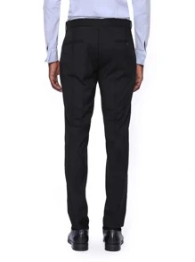 Calvornis Men Zipper Fly Tailored Trousers - Black - View 2