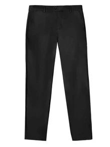 Calvornis Men Zipper Fly Tailored Trousers - Black - View 3