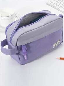 1入組多層貼布裝飾筆袋 - 紫色 - 查看 2