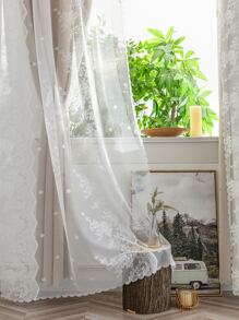 雙層1片遮光窗簾 - 米色 - 查看 4