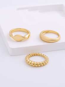 3pcs Twist Design Ring