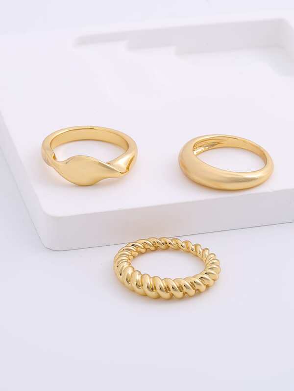 3pcs Twist Design Ring