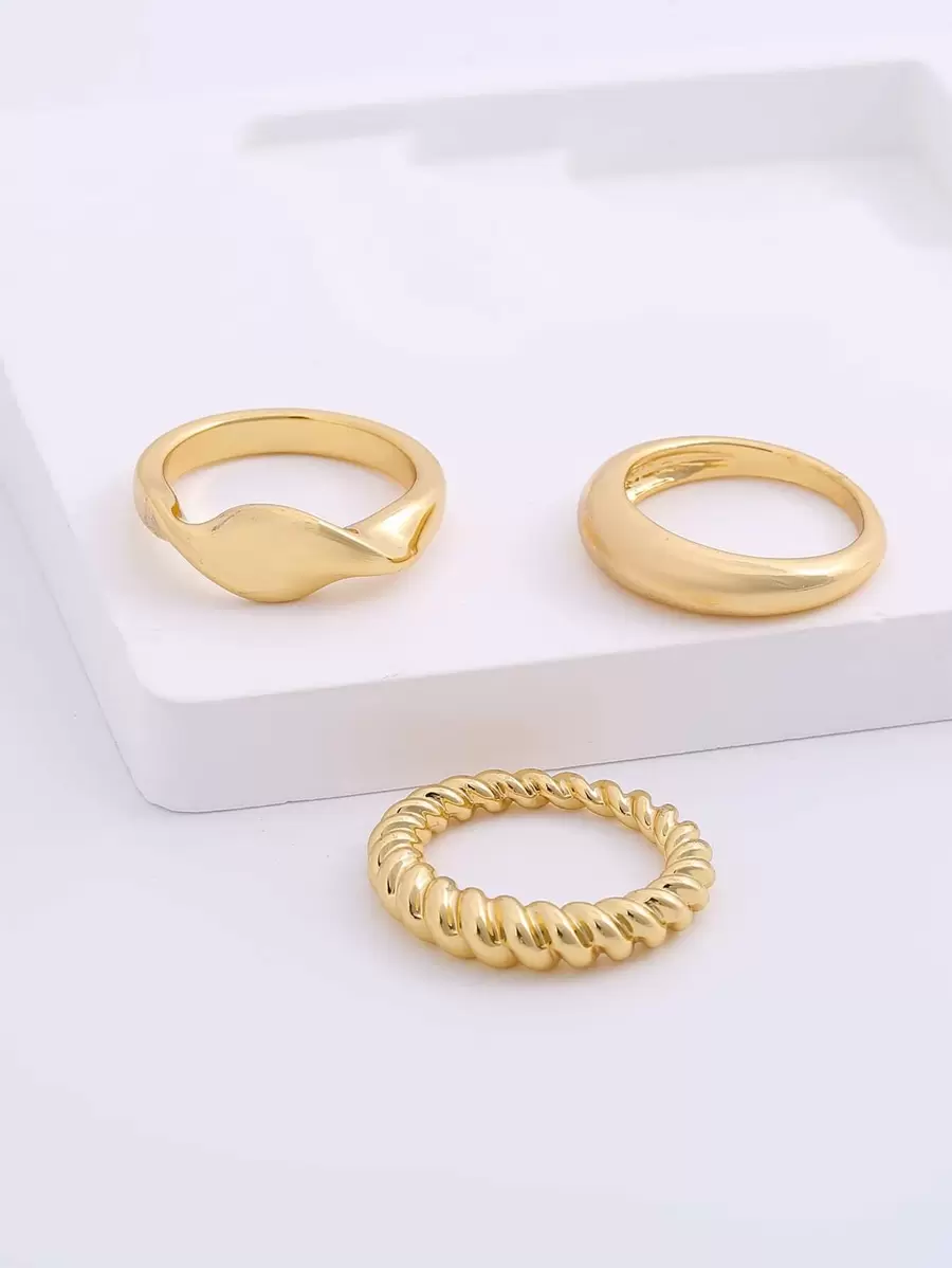 3pcs Twist Design Ring