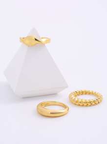 3pcs Twist Design Ring