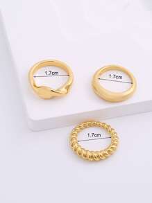 3pcs Twist Design Ring