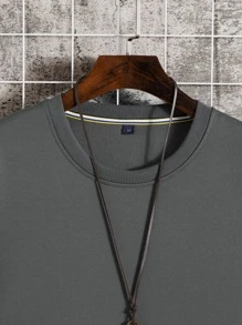 Manfinity Homme 男士動物刺繡運動衫 - 深灰色 - 查看 6