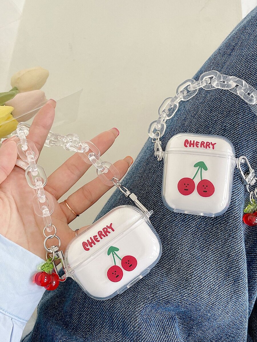 櫻桃圖案耳機殼適用於Airpods - 無色 - 查看 1