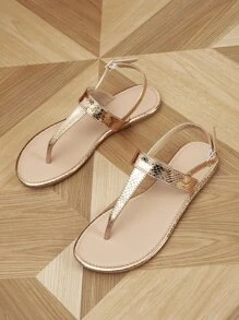 Women's Elegant Satin T-Strap Thong Sandals, Charismatic Vacation Style Ankle Strap Flat Sandals