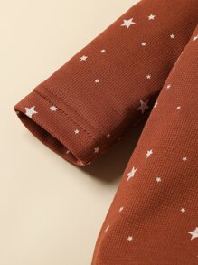 Bebé 2 piezas Mameluco de dormir con pie con patrón de estrella y luna - Multicolor - Ver 3