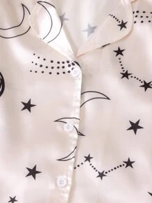 Girls 3pcs Galaxy Print Bow Front PJ Set - Multicolor - View 5