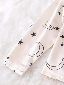 Girls 3pcs Galaxy Print Bow Front PJ Set - Multicolor - View 6