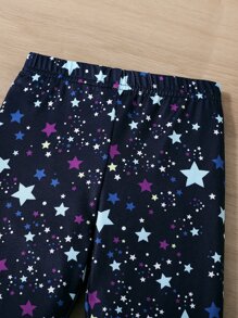 Toddler Girl Leggings Thiên hà Giải trí - Màu xanh hải quân - Xem 3