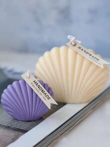 1pc Shell Design DIY Silicone Mold, White Silicone Candle Mold For DIY - White - View 5