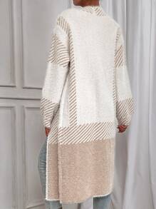 Chiquease Striped Pattern Fuzzy Duster Cardigan,Long Sleeve Tops Fall Winter Cloth For Women - Multicolor - View 2