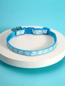 1 Pieza Collar De Mascota Con Colgante Con Diseño De Huella, Adecuado Para Que Los Gatos Y Perros Pequeños Lo Usen Y Caminen Con Correa