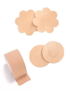 5pairs Flower & 5pairs Round Shaped Nipple Cover & 1roll Breast Tape