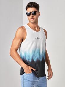 Manfinity RSRT Hombres Top tank con estampado de letra de ombré - Multicolor - Ver 6