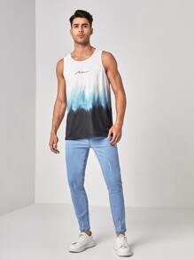 Manfinity RSRT Hombres Top tank con estampado de letra de ombré - Multicolor - Ver 5