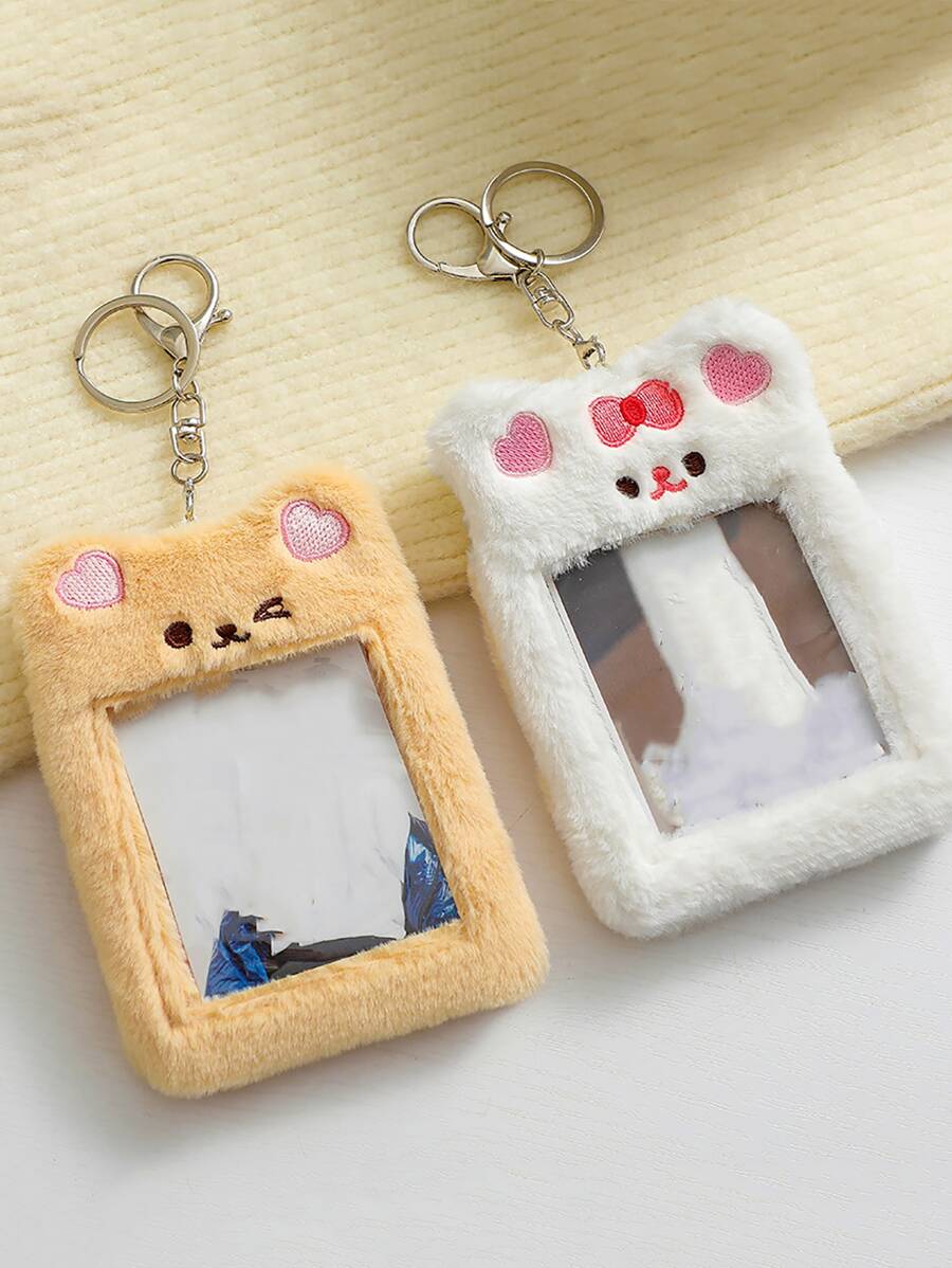 1pc Cartoon Design Random Plush Card Cover