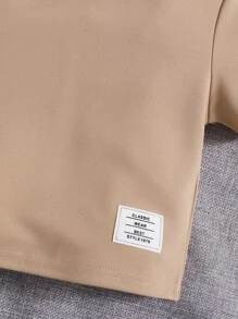 SHEIN Baby Boy Patch Detail Hooded Tee - Camel - View 3