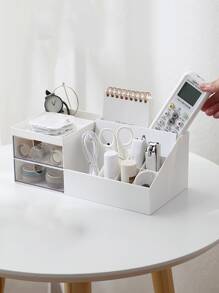 1pc Giá đỡ bút đa chức năng nhiều ô lưới - trắng - Xem 4