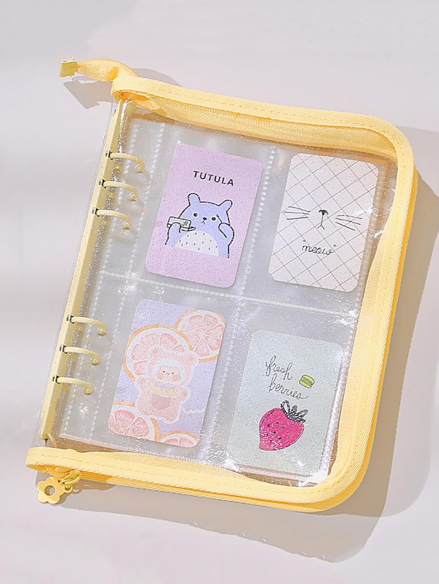 1pc Multi-grid Binder Loose Leaf Photo Album - Yellow - View 1