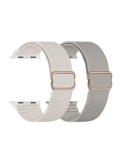 2 st/set stretchigt nylon Solo Loop kompatibelt med -armband 49 mm 46 mm 45 mm 44 mm 42 mm 41 mm 40 mm 38 mm män kvinnor, mjukt elastiskt flätat nylonarmband kompatibelt med -serien Ultra SE 11/10/9/8/7/6/5/4/3/2/1 som present till elever som återvänder till skolan