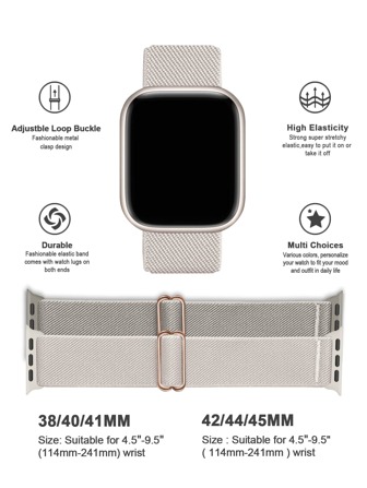 2 件/套弹性尼龙单圈表带，兼容 表带 49 毫米 46 毫米 45 毫米 44 毫米 42 毫米 41 毫米 40 毫米 38 毫米，男女款，柔软尼龙弹性编织表带，兼容 Series Ultra SE 11/10/9/8/7/6/5/4/3/2/1，可作为返校学生的礼物
