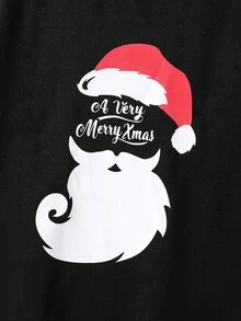 Boys Christmas Print Tee - Black - View 4