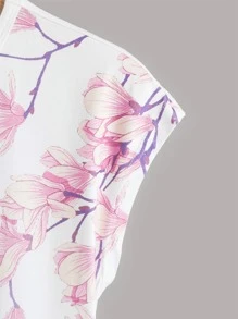 Mulvari Floral Batwing Sleeve Tee Graphic Tees Women Tops