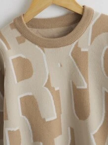 SHEIN Boys Letter Pattern Jumper - Multicolor - View 4