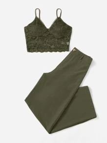 Chiquease 蕾絲吊帶上衣和褲子