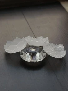 3pcs Flower Design Candle Holder - Clear - View 4